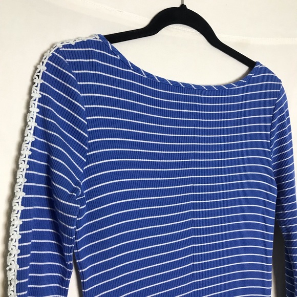 Lilly Pulitzer Marlowe Beckon Blue Breeze Lace Stripe Dress Sz S Coastal Beach - Picture 12 of 15